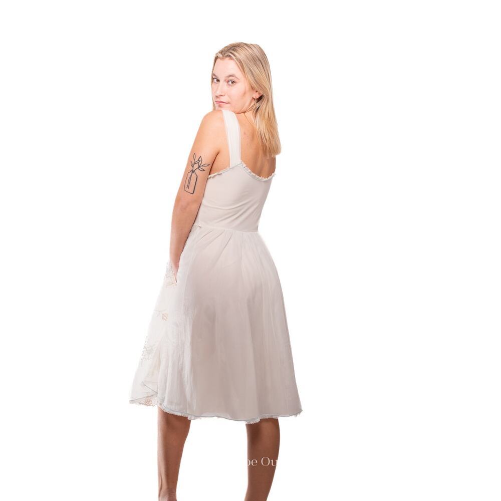 Vintage 50's Sheer White Nylon Gown Dress - Picture 9 of 13